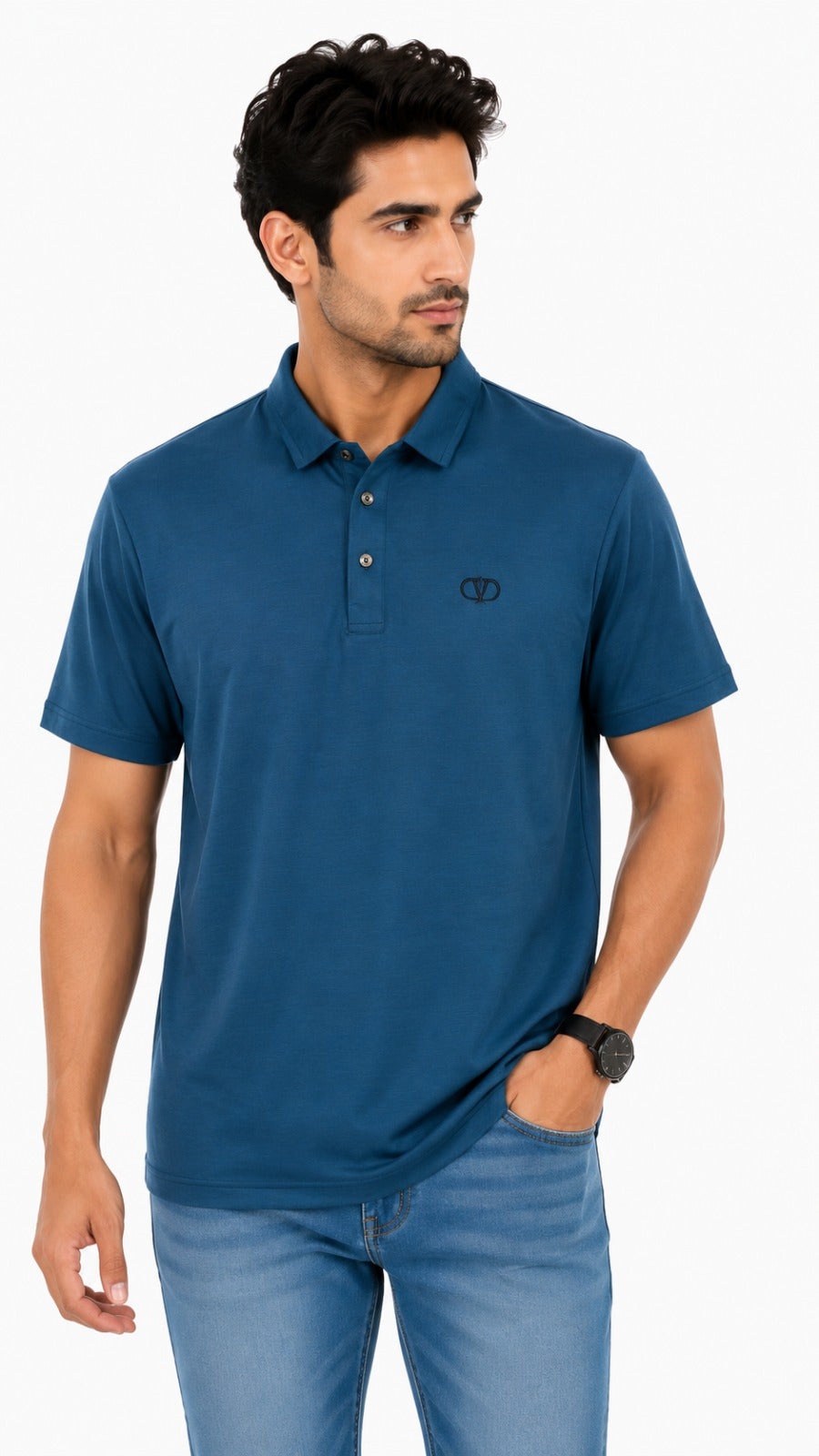 Men’s Royal Blue Solid Valentino Polo Shirt