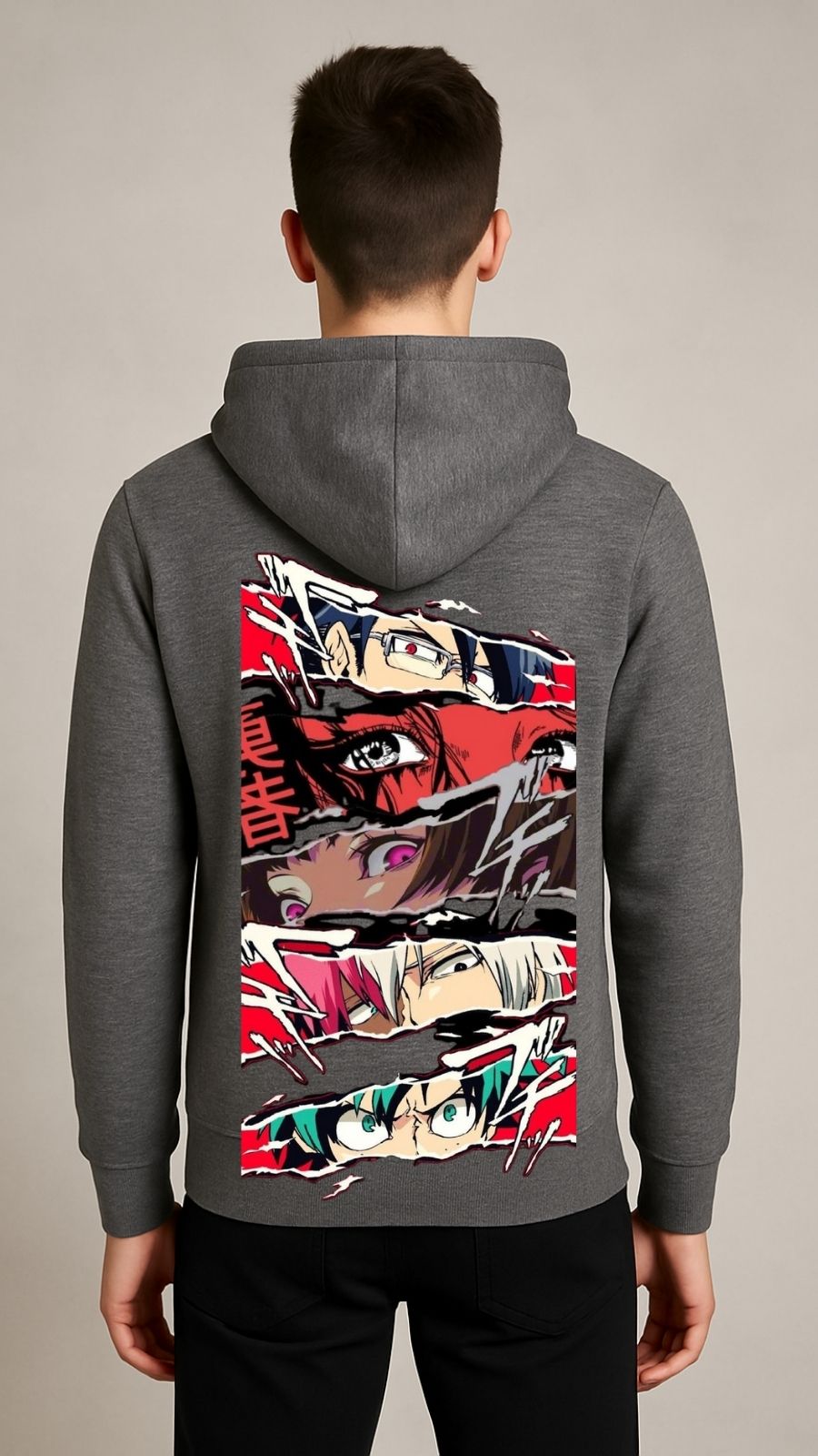 Men’s Anime Slash Fleece Hood