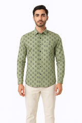 Men’s Monogram Pattern Casual Shirt