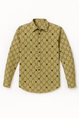 Men’s Imported Luxury Pattern Velvet Emboss Casual Shirt