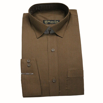 MENS UMBER BROWN DRESS SHIRT