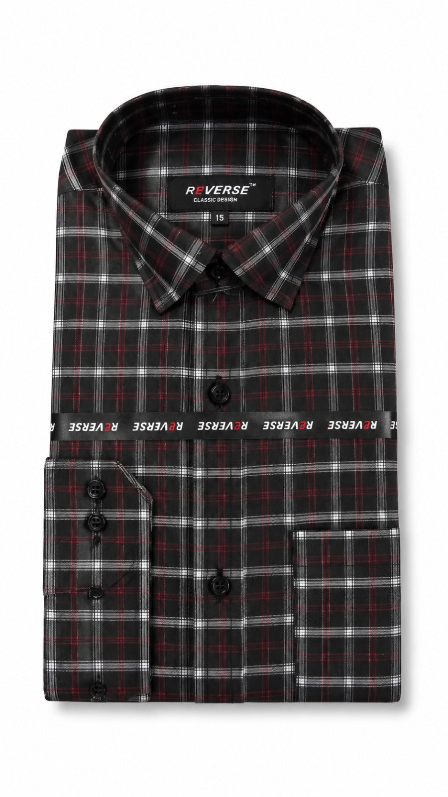 Men’s Black Red Check Formal Shirt