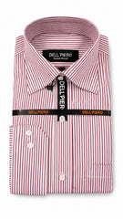 Men’s Maroon Stripe Lining Formal Shirt