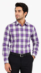 Men’s Purple Check Lining Formal Shirt
