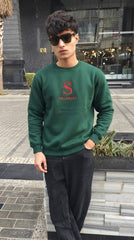 Mens Imported Rabbit Wool Sweater Green S