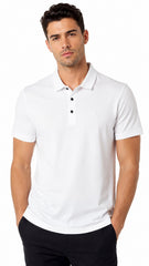 Mens Imported White Solid Polo Shirt