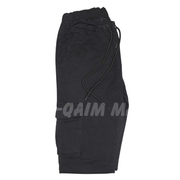 Men’s jet black cotton cargo trouser