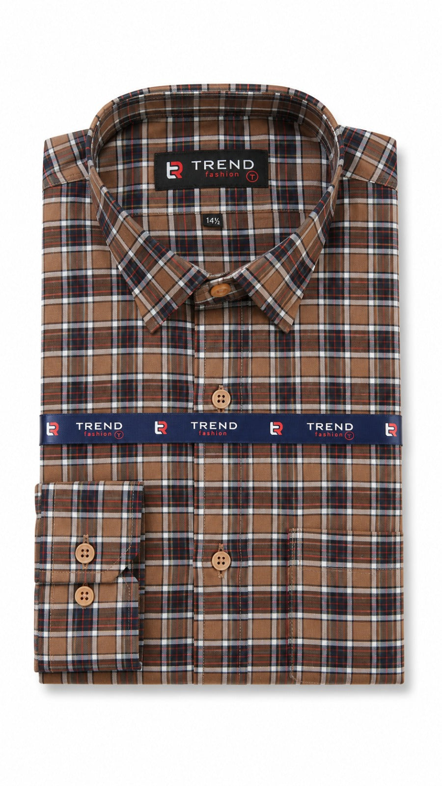 Men’s Coffee Brown Check Formal Shirt