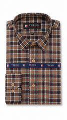 Men’s Coffee Brown Check Formal Shirt