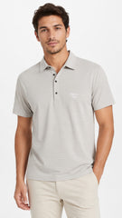 Men’s Light Grey Balmain Paris Logo Polo Shirt