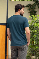 Men’s Teal Blue Textured T-Shirt (Last Chance)