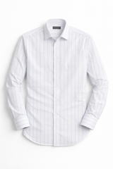Mens White Blue Striped casual shirt