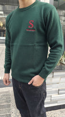 Mens Imported Rabbit Wool Sweater Green S