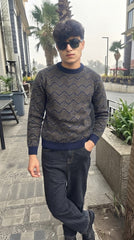 Mens Imported Rabbit Wool Sweater Golden