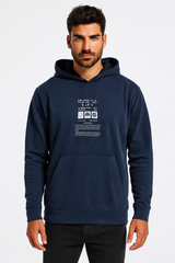men blue printed hoodie