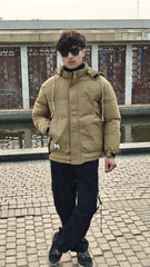 Men's camel brown imported puffer jacket