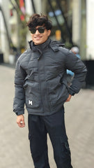 Men's gray "M" imported puffer jacket