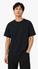 Men’s Black Micro-Textured Roberto Cavalli Logo T-Shirt