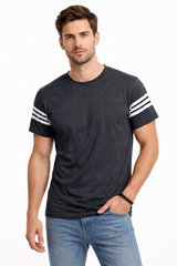 Mens gray sleeve stripe T-Shirt (Last Chance)