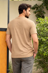 Men’s Light Beige Textured T-Shirt