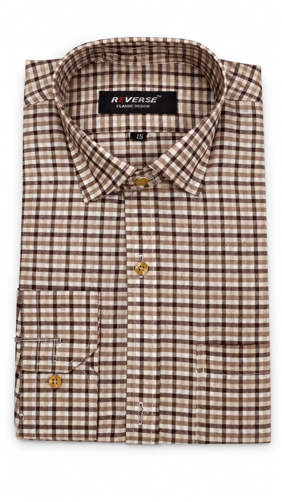 Men’s Brown Check Formal Shirt