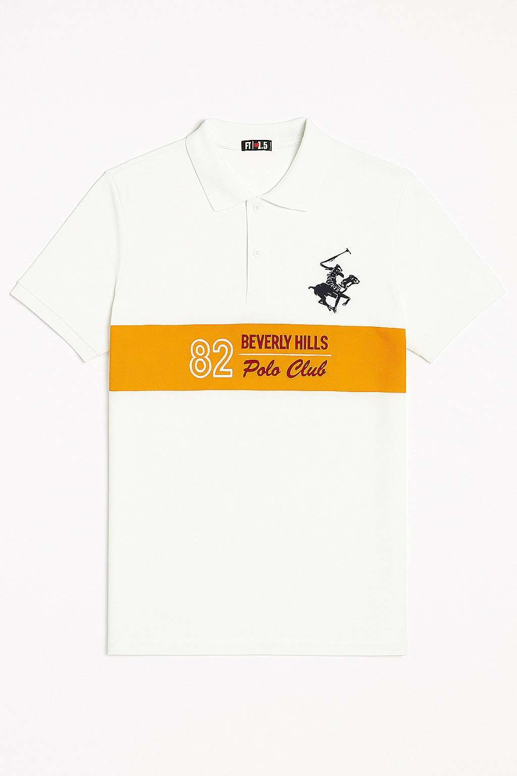 Men’s White embroided Polo Tee