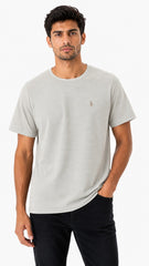 Men’s Off-White Horizontal Micro-Stripe Polo Ralph Lauren Logo T-Shirt