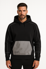 Mens black pocket style hood