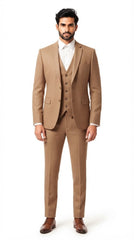 Mens Camel 3 Pc Suit