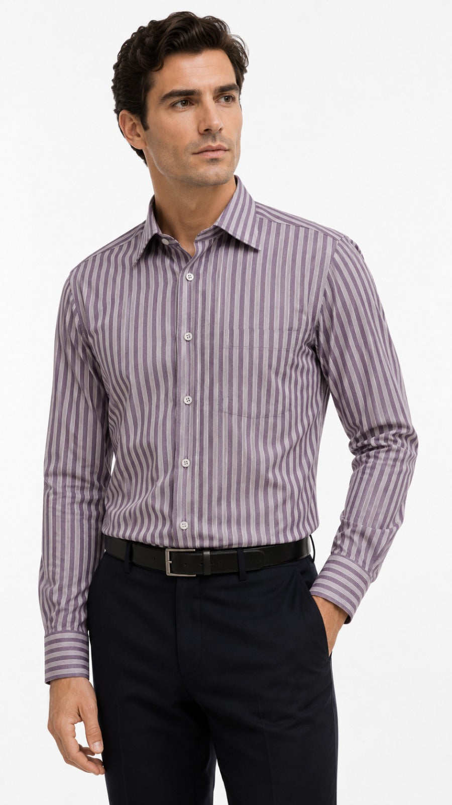 Men’s Purple Stripe Formal Shirt