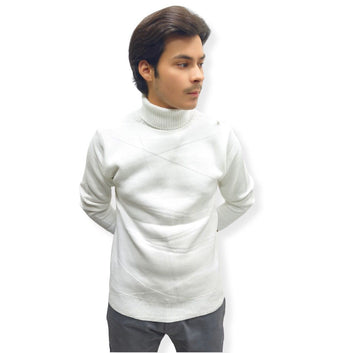 Men’s white mock neck high neck