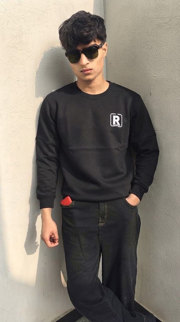Mens Imported Rabbit Wool Sweater Black R