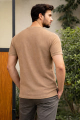 Men’s Sand Beige Textured T-Shirt (Last Chance)