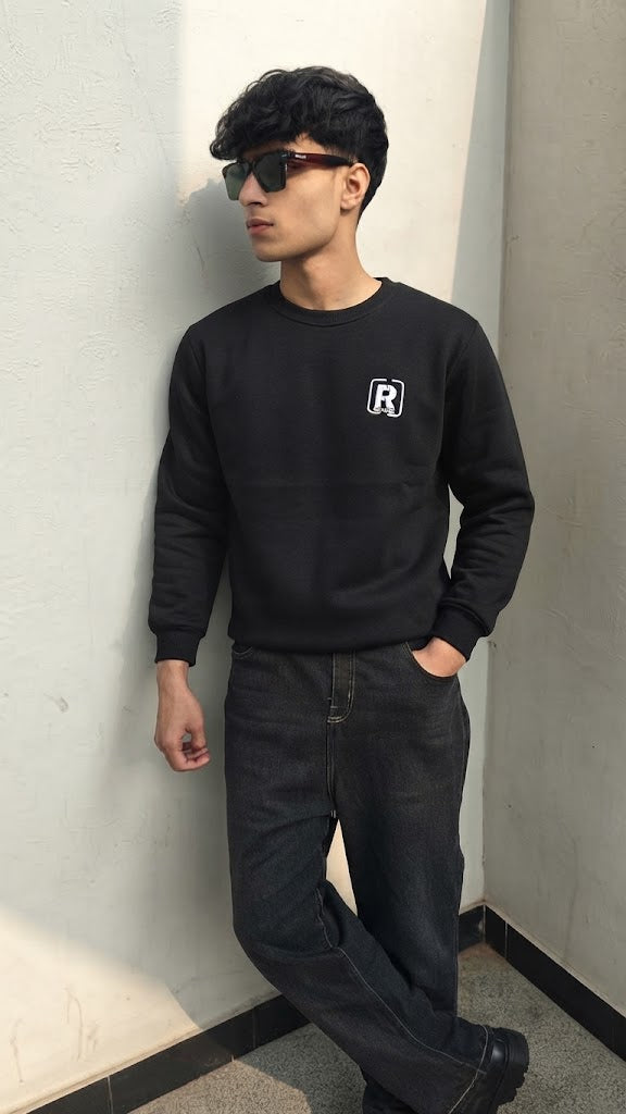 Mens Imported Rabbit Wool Sweater Black R