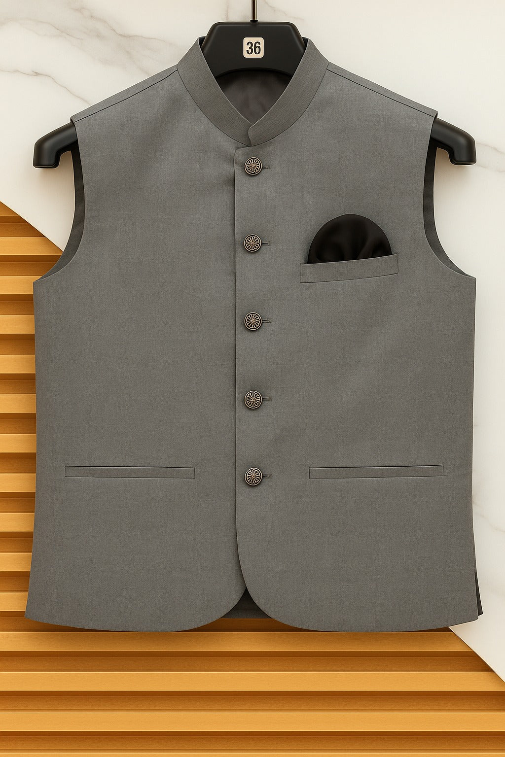 Men’s Steel Gray Sutting Waistcoat