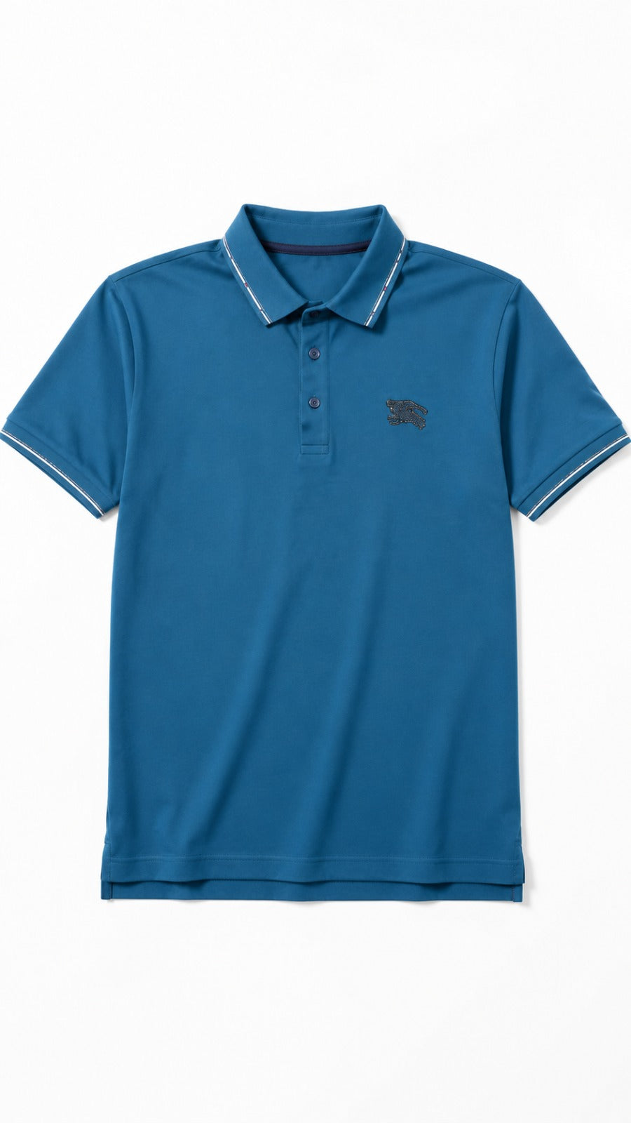 Mens Imported Blue Contrast Collar Polo Shirt