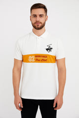 Men’s White embroided Polo Tee