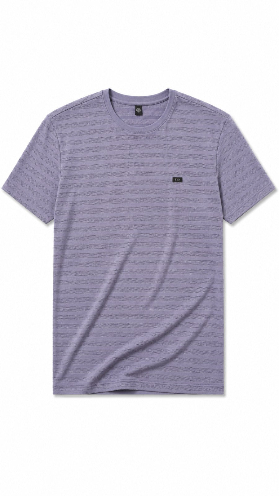 Men’s gray Textured Horizontal-Stripe EWA Logo T-Shirt