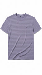 Men’s gray Textured Horizontal-Stripe EWA Logo T-Shirt