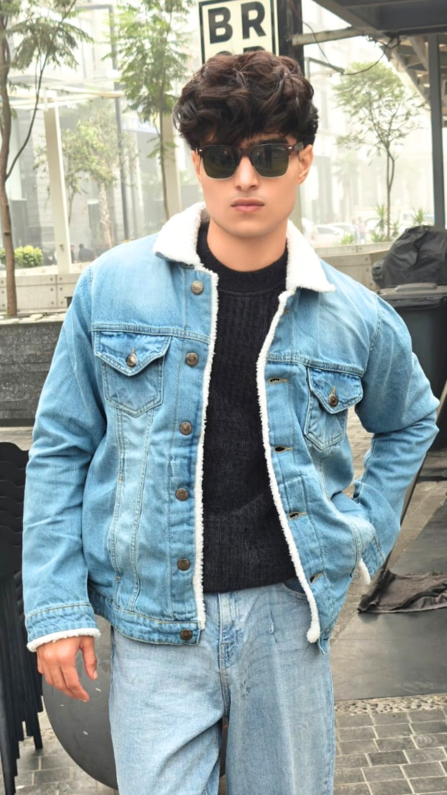 Mens ice Blue denim jacket