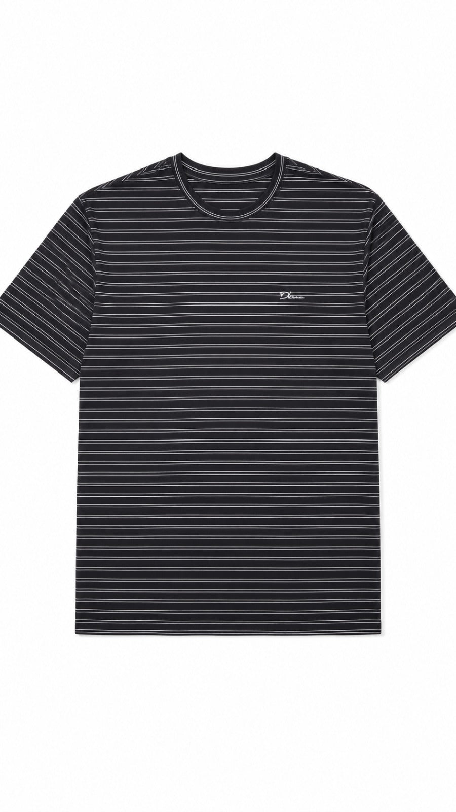 Men’s Black Horizontal Pinstripe Dior Logo T-Shirt