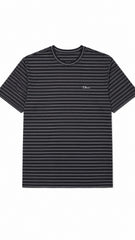 Men’s Black Horizontal Pinstripe Dior Logo T-Shirt