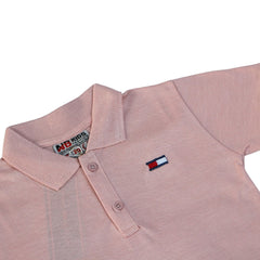 Boys tea pink embroidered polo shirt