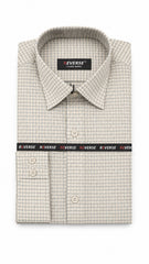 Men’s White & Grey Check Formal Shirt