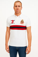 Men’s white Embroided Polo Tee