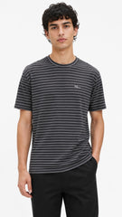 Men’s Black Horizontal Pinstripe Dior Logo T-Shirt