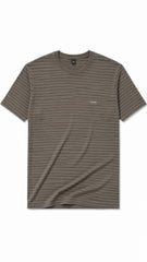 Men’s Taupe Brown Horizontal Pinstripe Cartier Logo T-Shirt
