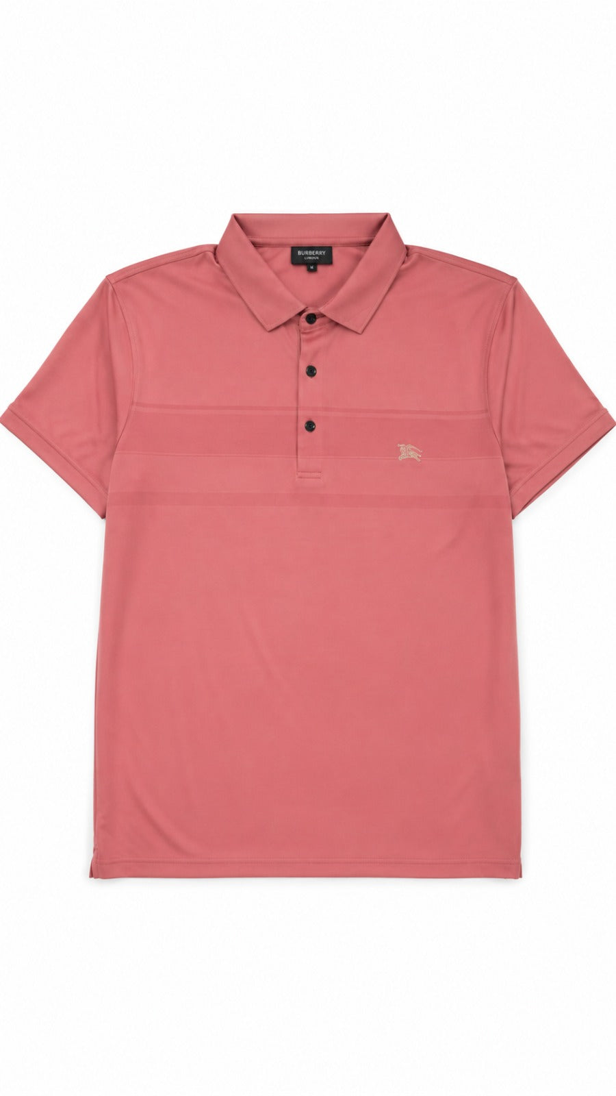 Mens Imported Pink Horizontal Stripe Polo Shirt