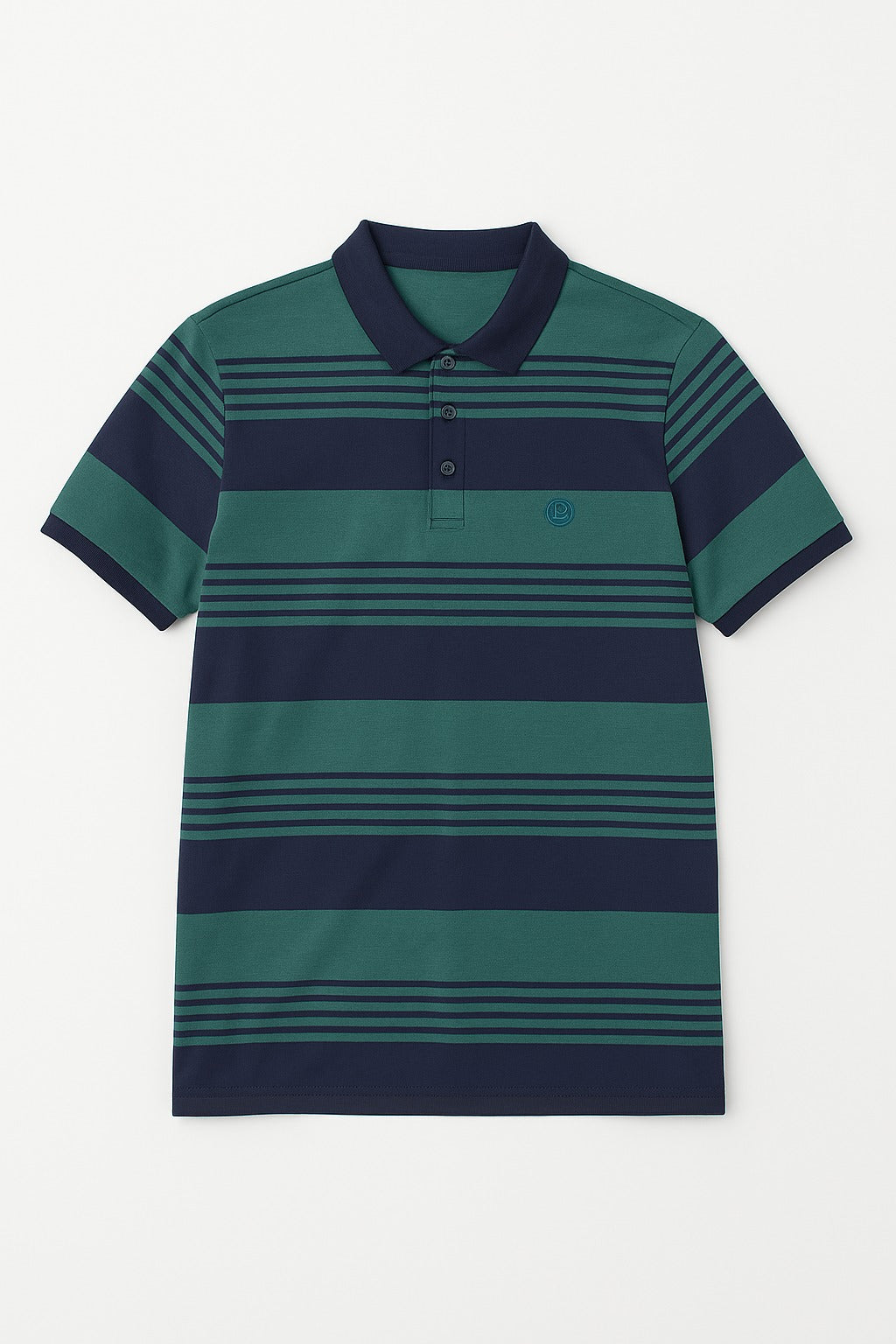 Men’s Bottle green and Navy Linning Polo Tee