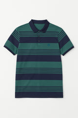 Men’s Bottle green and Navy Linning Polo Tee